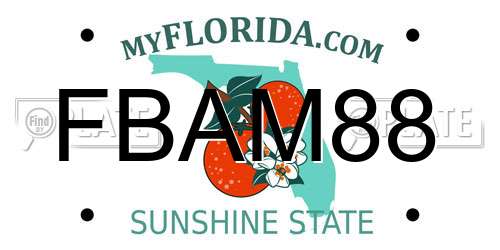 FBAM88 Florida License Plate