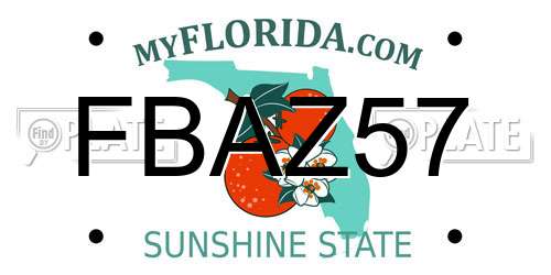 FBAZ57 Florida License Plate