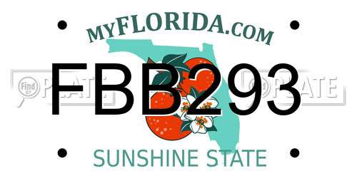 FBB293 Florida License Plate