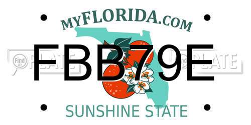 FBB79E Florida License Plate