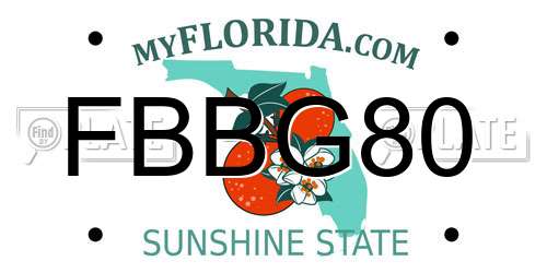 FBBG80 Florida License Plate