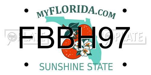 FBBH97 Florida License Plate