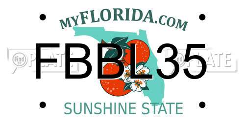FBBL35 Florida License Plate