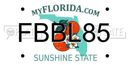FBBL85 Florida License Plate