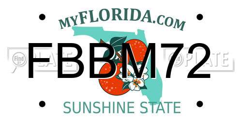 FBBM72 Florida License Plate