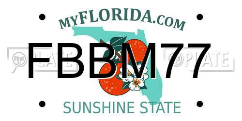 FBBM77 Florida License Plate