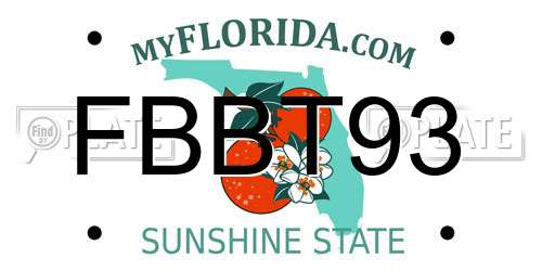 FBBT93 Florida License Plate