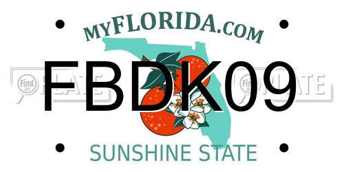 FBDK09 Florida License Plate