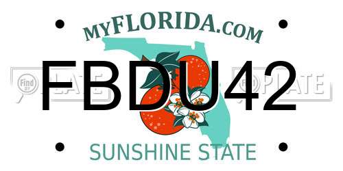 FBDU42 Florida License Plate