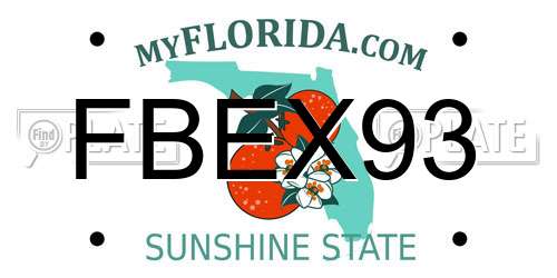 FBEX93 Florida License Plate