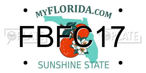 FBFC17 Florida License Plate