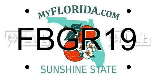 FBGR19 Florida License Plate