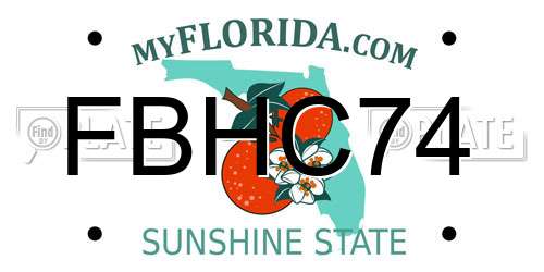 FBHC74 Florida License Plate