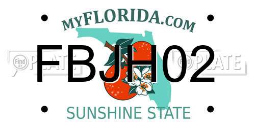FBJH02 Florida License Plate