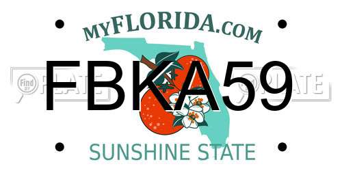 FBKA59 Florida License Plate