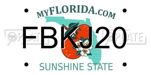 FBKJ20 Florida License Plate