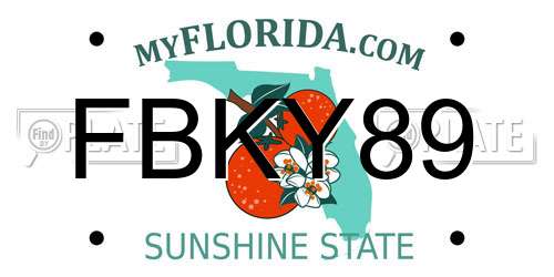 FBKY89 Florida License Plate