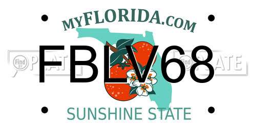 FBLV68 Florida License Plate