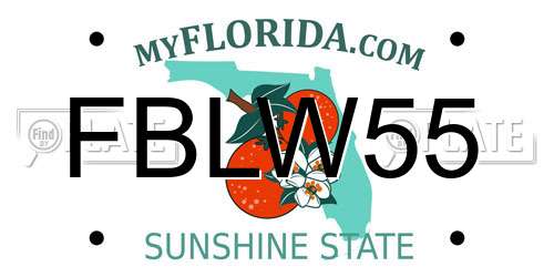 FBLW55 Florida License Plate