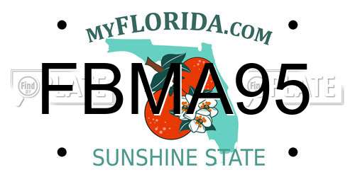 FBMA95 Florida License Plate