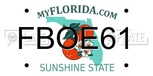 FBOE61 Florida License Plate