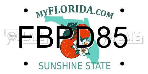 FBPD85 Florida License Plate