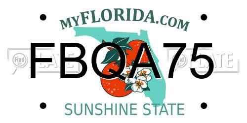FBQA75 Florida License Plate