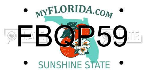 FBQP59 Florida License Plate