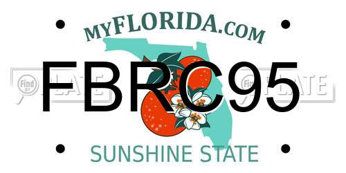 FBRC95 Florida License Plate