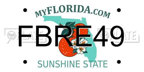 FBRE49 Florida License Plate
