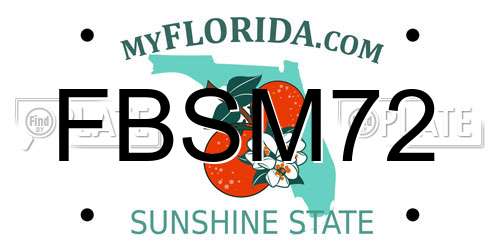 FBSM72 Florida License Plate