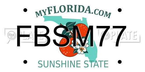 FBSM77 Florida License Plate