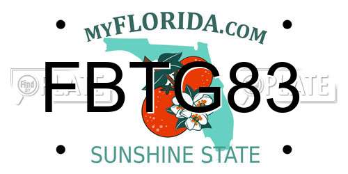 FBTG83 Florida License Plate