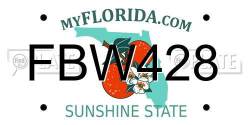FBW428 Florida License Plate
