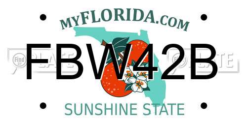 FBW42B Florida License Plate