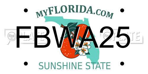 FBWA25 Florida License Plate