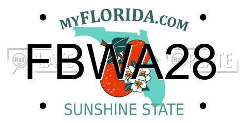 FBWA28 Florida License Plate