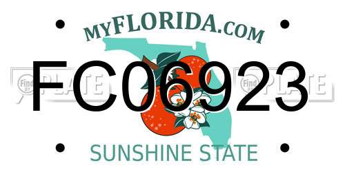 FC06923 Florida License Plate