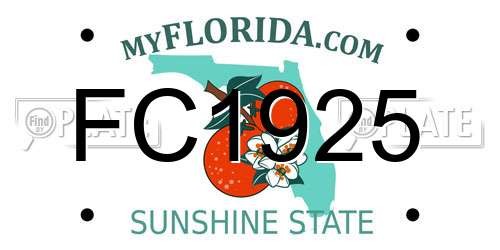 FC1925 Florida License Plate
