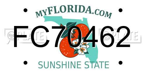 FC70462 Florida License Plate