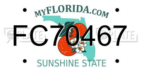 FC70467 Florida License Plate