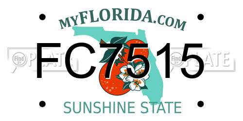 FC7515 Florida License Plate