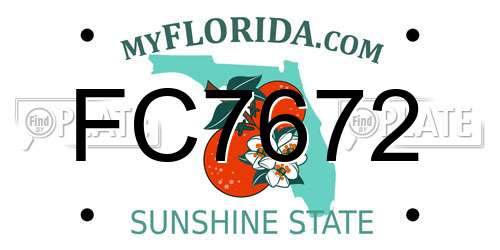 FC7672 Florida License Plate