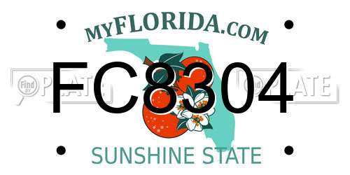 FC8304 Florida License Plate