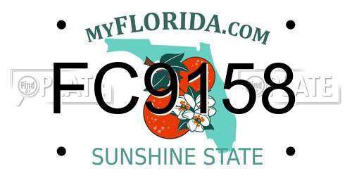 FC9158 Florida License Plate