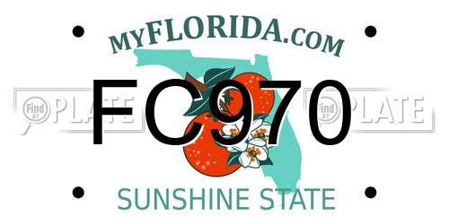 FC970 Florida License Plate
