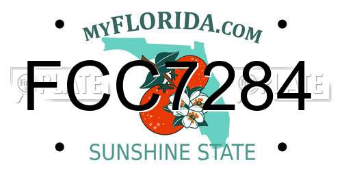 FCC7284 Florida License Plate
