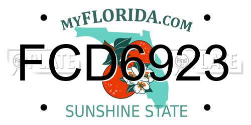FCD6923 Florida License Plate