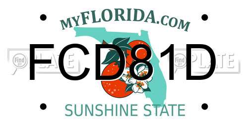 FCD81D Florida License Plate