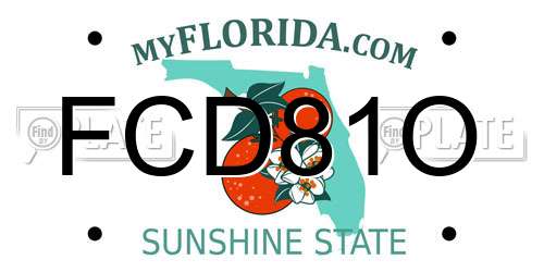 FCD81O Florida License Plate